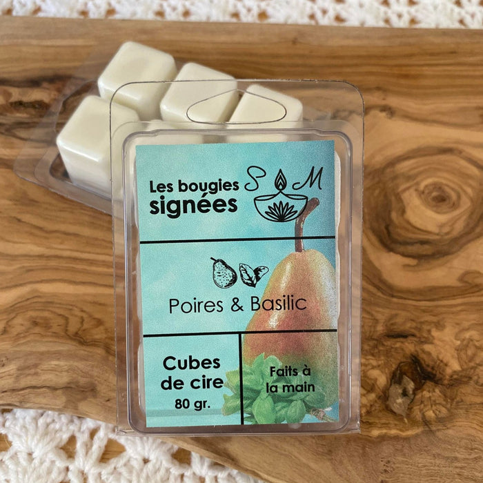 Cubes de cire / Poires & Basilic